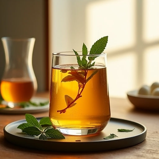 Pfefferminztee im Glas. Frich gebrüht.