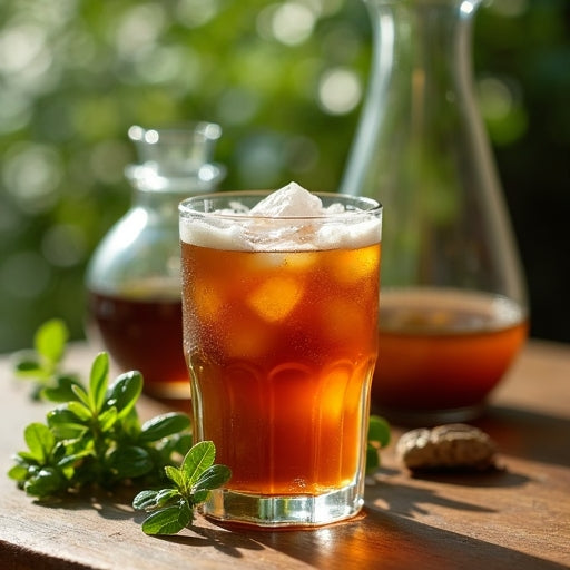 Cold Brew Kaffee im 400ml Glas mit Eiswürfeln